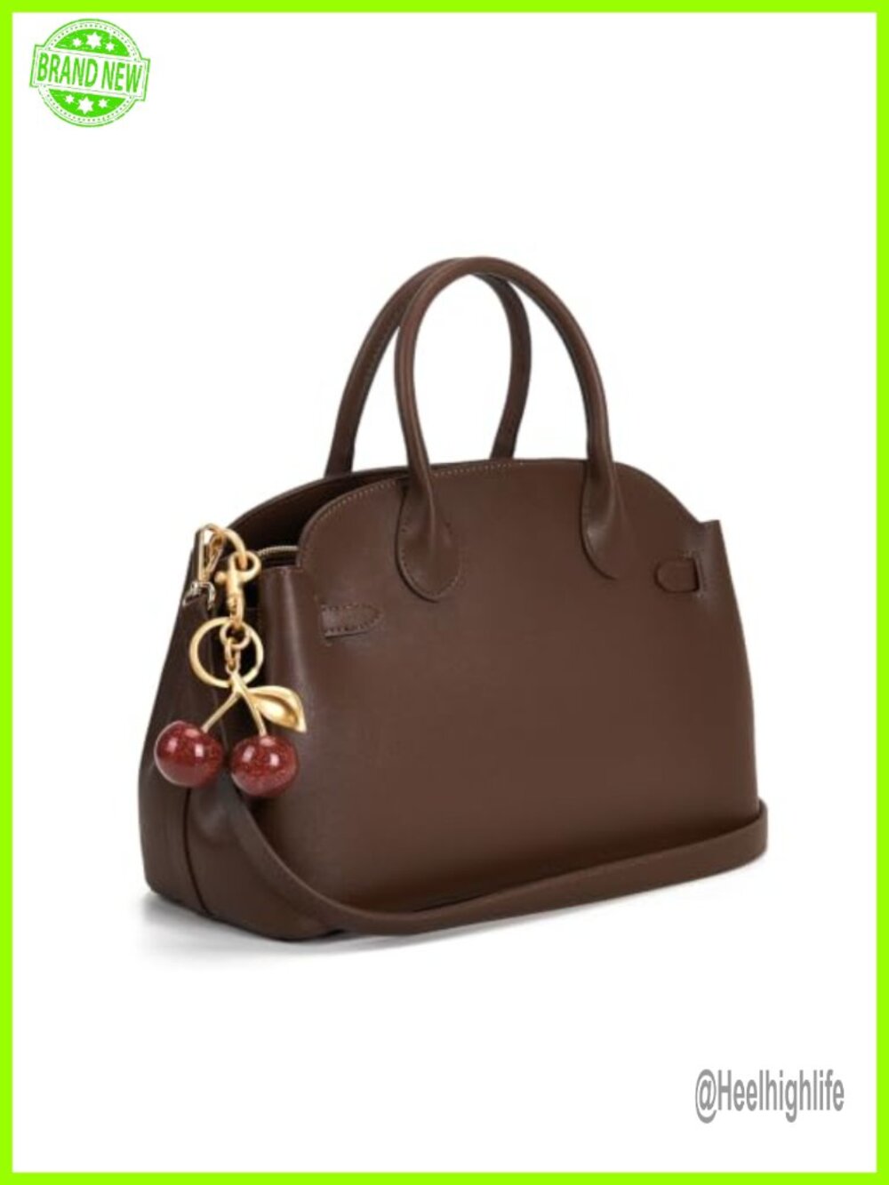 Vegan Leather Top Handle Bag Crossbody Satchel with Detachable Strap
